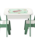 Ginger Home Set masuta cu 2 scaunele din lemn Forest cu blat multifunctional pentru Legotabla neagra si albacompartiment de depozitare pentru blocuri constructiijucariicartiaccesoriiideal pentru cresacolt de studiu
