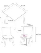 Ginger Home Set masuta cu 2 scaunele din lemn pentru activitati si servire masa Dinosaur