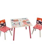 Ginger Home Set masuta cu 2 scaunele din lemn Super Girl