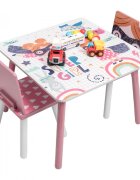 Ginger Home Set masuta cu 2 scaunele din lemn Super Girl