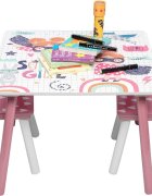 Ginger Home Set masuta cu 2 scaunele din lemn Super Girl