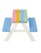 Ginger Home Set masuta cu bancute din lemn pentru copii Rainbow utilizare in gradina curte balcon cat si in interiorul camerei copiilor