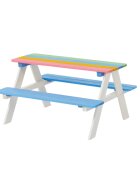 Ginger Home Set masuta cu bancute din lemn pentru copii Rainbow utilizare in gradina curte balcon cat si in interiorul camerei copiilor