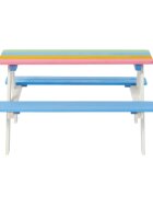 Ginger Home Set masuta cu bancute din lemn pentru copii Rainbow utilizare in gradina curte balcon cat si in interiorul camerei copiilor