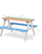 Ginger Home Set masuta cu bancute din lemn pentru copii Rainbow utilizare in gradina curte balcon cat si in interiorul camerei copiilor