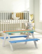 Ginger Home Set masuta cu bancute din lemn pentru copii Rainbow utilizare in gradina curte balcon cat si in interiorul camerei copiilor
