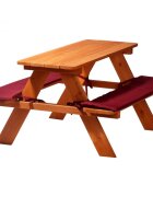 Ginger Home Set masuta de gradina cu bancute din lemn si pernute sezut Brown