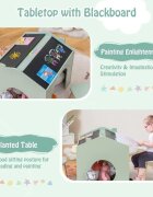 Ginger Home Set masuta multifunctionala cu 2 scaunele pentru desen si scriere Multi Activity