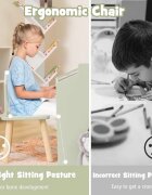Ginger Home Set masuta multifunctionala cu 2 scaunele pentru desen si scriere Multi Activity