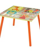 Ginger Home Set masuta si 2 scaunele cu spatar din lemn Safari Margini rotunjitepotrivit pentru activitatitemegradinitaafter schoolgreutate suportata 40kg
