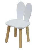 Ginger Home Set masuta si 2 scaunele cu spatar pentru copii Bunny Alb din lemn margini rotunjitepotrivit pentru activitatitemegradinitaafter schoolgreutate suportata 40kg