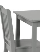 Ginger Home Set masuta si 2 scaunele cu spatar pentru copii Gri din lemn margini rotunjitepotrivit pentru activitatitemegradinitaafter schoolgreutate suportata 40kg