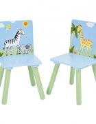 Ginger Home Set masuta si 2 scaunele cu spatar pentru copii Savanna din lemn Margini rotunjitepotrivit pentru activitatitemegradinitaafter schoolgreutate suportata 40kg
