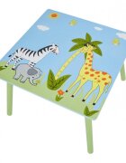 Ginger Home Set masuta si 2 scaunele cu spatar pentru copii Savanna din lemn Margini rotunjitepotrivit pentru activitatitemegradinitaafter schoolgreutate suportata 40kg