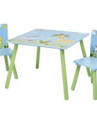 Ginger Home Set masuta si 2 scaunele cu spatar pentru copii Savanna din lemn Margini rotunjitepotrivit pentru activitatitemegradinitaafter schoolgreutate suportata 40kg