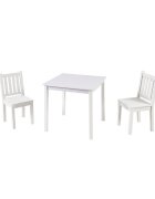 Ginger Home Set masuta si 2 scaunele cu spatar pentru copii White din lemn margini rotunjitepotrivit pentru activitatitemegradinitaafter schoolgreutate suportata 40kg