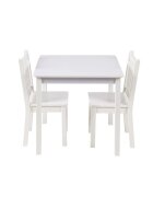 Ginger Home Set masuta si 2 scaunele cu spatar pentru copii White din lemn margini rotunjitepotrivit pentru activitatitemegradinitaafter schoolgreutate suportata 40kg
