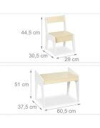 Ginger Home Set masuta tip birou cu scaunel din lemn pentru scrisdesenat AlbGalben