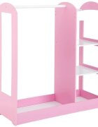 Ginger Home Stand pentru imbracaminte copii Mirror Pink cu 4 politebara pentru umeraseraft si oglinda dimensiune 93.5x38x100.3 cm