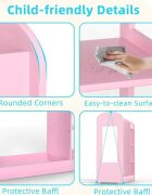 Ginger Home Stand pentru imbracaminte copii Mirror Pink cu 4 politebara pentru umeraseraft si oglinda dimensiune 93.5x38x100.3 cm