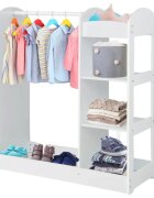 Ginger Home Stand pentru imbracaminte copii Mirror White cu 4 politebara pentru umeraseraft si oglinda dimensiune 93.5x38x100.3 cm