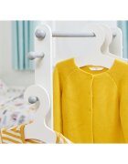 Ginger Home Suport pentru haine copii AlbGri cu raft depozitarepolitacuier si bara pentru umerase