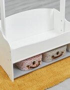 Ginger Home Suport pentru haine copii AlbGri cu raft depozitarepolitacuier si bara pentru umerase