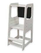 Ginger Home Turn de invatare din lemn pin si MDF design Montessori Tower cu tabla si inaltime reglabilamargini si colturi rotunjite pentru siguranta maximastructura stabila in forma Adimensiune 40x44x90 cm