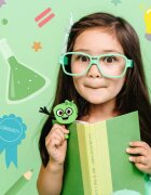 Glo Pals Set jucarii senzoriale luminoase pentru baie Pippa Glo Pal verde