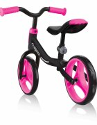 Globber Bicicleta copii fara pedale Go Bike Roz 8.5 inch scaun reglabil pe 3 nivele de inaltime 33-37 cm 2-5 ani greutate maxima 20 kg stickere reflectorizante pe ghidon cadru foarte usor si robust