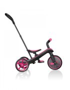Globber Tricicleta pentru copii Explorer 4 in 1 Roz cu control parental de la 10 luni parasolar anti UV ajustabil suport de picioare detasabil scaun ajustabil pe inaltime