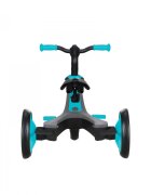Globber Tricicleta pentru copii Explorer 4 in 1 Turquoise cu control parental de la 10 luni parasolar anti UV ajustabil suport de picioare detasabil scaun ajustabil pe inaltime