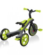 Globber Tricicleta pentru copii Explorer 4 in 1 Verde cu control parental de la 10 luni parasolar anti UV ajustabil suport de picioare detasabil scaun ajustabil pe inaltime