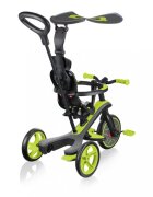 Globber Tricicleta pentru copii Explorer 4 in 1 Verde cu control parental de la 10 luni parasolar anti UV ajustabil suport de picioare detasabil scaun ajustabil pe inaltime