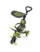 Globber Tricicleta pentru copii Explorer 4 in 1 Verde cu control parental de la 10 luni parasolar anti UV ajustabil suport de picioare detasabil scaun ajustabil pe inaltime