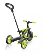Globber Tricicleta pentru copii Explorer 4 in 1 Verde cu control parental de la 10 luni parasolar anti UV ajustabil suport de picioare detasabil scaun ajustabil pe inaltime