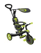 Globber Tricicleta pentru copii Explorer 4 in 1 Verde cu control parental de la 10 luni parasolar anti UV ajustabil suport de picioare detasabil scaun ajustabil pe inaltime