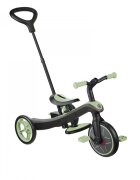 Globber Tricicleta pentru copii Explorer 4 in 1 Verde Pal cu control parental de la 10 luni parasolar anti UV ajustabil suport de picioare detasabil scaun ajustabil pe inaltime