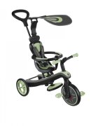 Globber Tricicleta pentru copii Explorer 4 in 1 Verde Pal cu control parental de la 10 luni parasolar anti UV ajustabil suport de picioare detasabil scaun ajustabil pe inaltime
