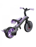 Globber Tricicleta pentru copii Explorer 4 in 1 Violet cu control parental de la 10 luni parasolar anti UV ajustabil suport de picioare detasabil scaun ajustabil pe inaltime