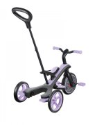 Globber Tricicleta pentru copii Explorer 4 in 1 Violet cu control parental de la 10 luni parasolar anti UV ajustabil suport de picioare detasabil scaun ajustabil pe inaltime