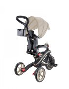 Globber Tricicleta pentru copii Explorer Bej 4 in 1 pliabila maner pentru controlul directiei scaun ajustabil pe inaltime suport pentru picioare roti din cauciuc Eva sistem roata libera de la 10 luni