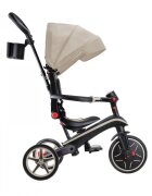 Globber Tricicleta pentru copii Explorer Bej 4 in 1 pliabila maner pentru controlul directiei scaun ajustabil pe inaltime suport pentru picioare roti din cauciuc Eva sistem roata libera de la 10 luni