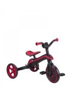 Globber Tricicleta pentru copii Explorer Rosu 4 in 1 pliabila maner pentru controlul directiei scaun ajustabil pe inaltime suport pentru picioare roti din cauciuc Eva sistem roata libera de la 10 luni