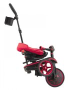 Globber Tricicleta pentru copii Explorer Rosu 4 in 1 pliabila maner pentru controlul directiei scaun ajustabil pe inaltime suport pentru picioare roti din cauciuc Eva sistem roata libera de la 10 luni