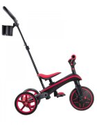 Globber Tricicleta pentru copii Explorer Rosu 4 in 1 pliabila maner pentru controlul directiei scaun ajustabil pe inaltime suport pentru picioare roti din cauciuc Eva sistem roata libera de la 10 luni