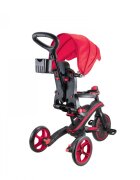 Globber Tricicleta pentru copii Explorer Rosu 4 in 1 pliabila maner pentru controlul directiei scaun ajustabil pe inaltime suport pentru picioare roti din cauciuc Eva sistem roata libera de la 10 luni