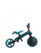 Globber Tricicleta pentru copii Explorer Turquoise 4 in 1 pliabila maner pentru controlul directiei scaun ajustabil pe inaltime suport pentru picioare roti din cauciuc Eva sistem roata libera de la 10 luni