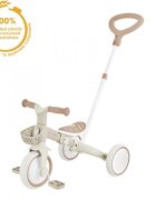Globber Tricicleta pentru copii Plus 3 in 1 ecologic bara de impins si ghidaj pentru parinti scaun ajustabil functie free wheel si cosulet transport