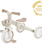 Globber Tricicleta pentru copii Plus 3 in 1 ecologic bara de impins si ghidaj pentru parinti scaun ajustabil functie free wheel si cosulet transport